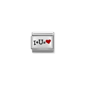 Nomination Composable Link I U=Love, Red Heart, Silver & Enamel
