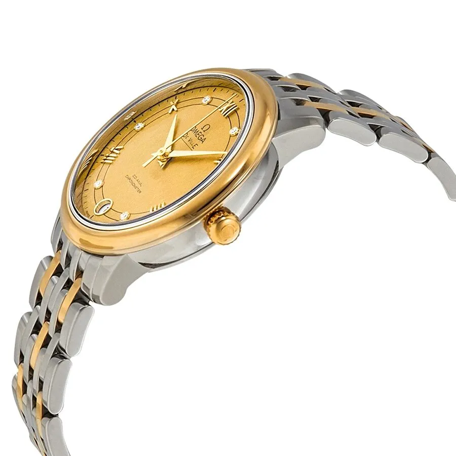 Omega De Ville Yellow Gold Diamond Dial Steel and 18kt Yellow Gold Ladies Watch 424.20.33.20.58.003