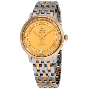 Omega De Ville Yellow Gold Diamond Dial Steel and 18kt Yellow Gold Ladies Watch 424.20.33.20.58.003