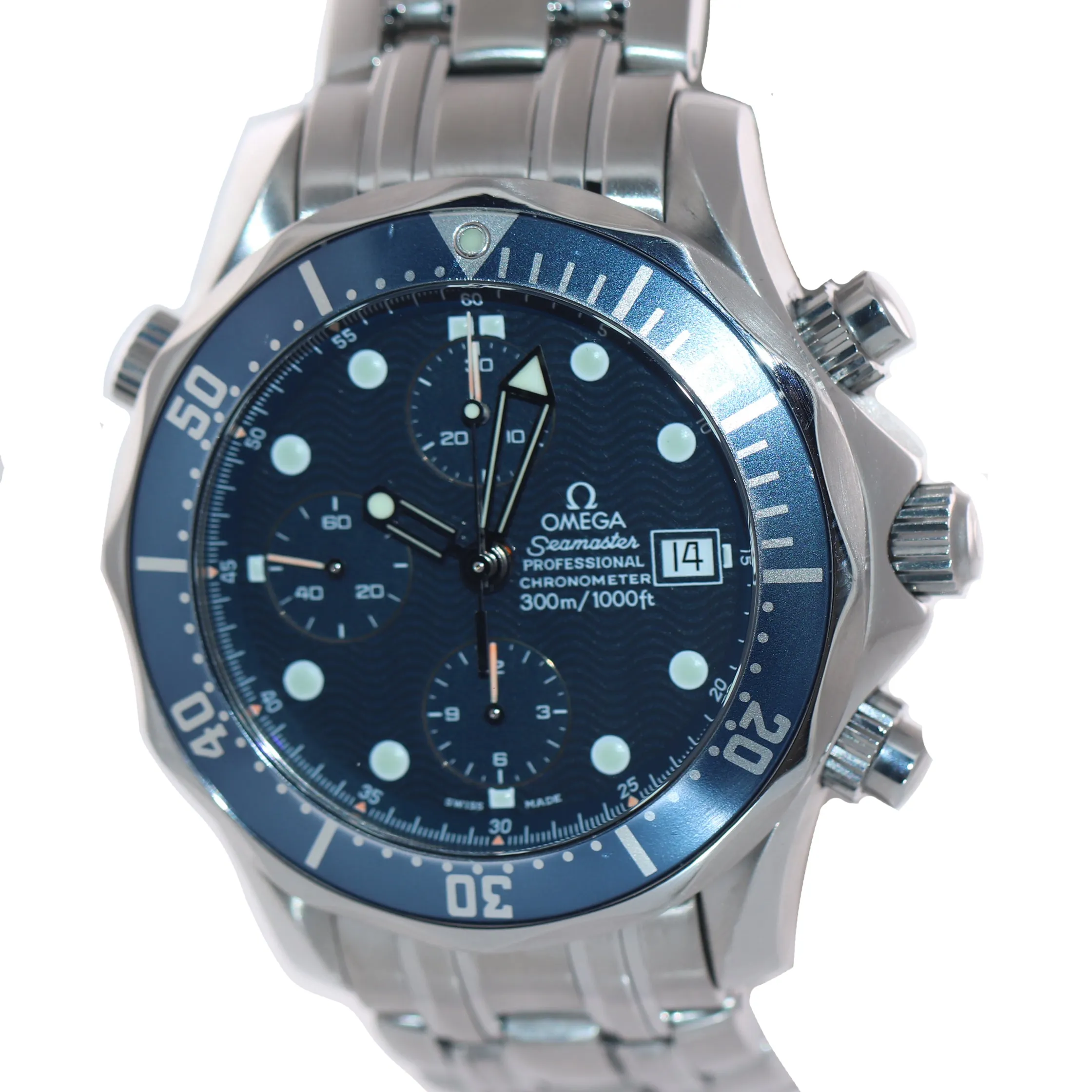 Omega Seamaster Pro Chronograph 300M 2599.80 Blue Wave Automatic 41.5mm Watch