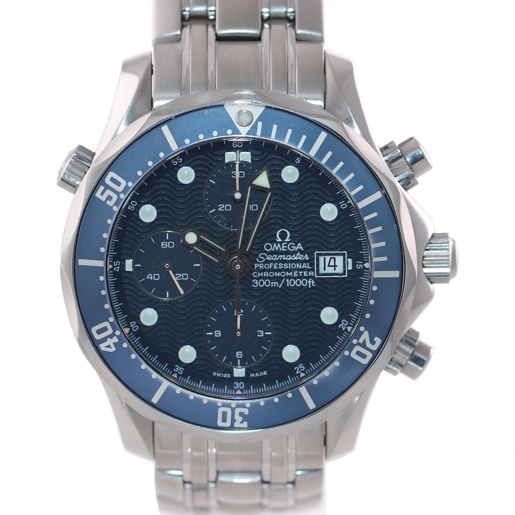 Omega Seamaster Pro Chronograph 300M 2599.80 Blue Wave Automatic 41.5mm Watch