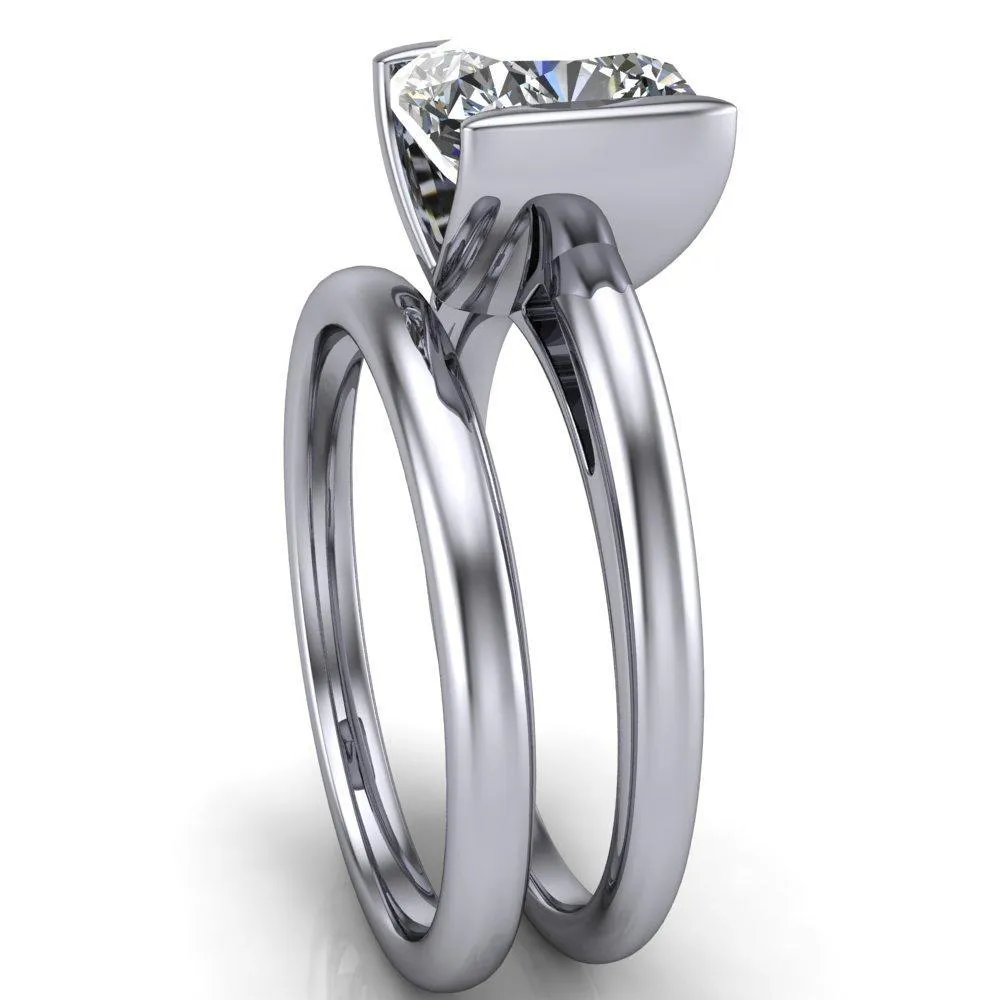 Orleans Cushion Center Stone Half Bezel Cathedral Ring