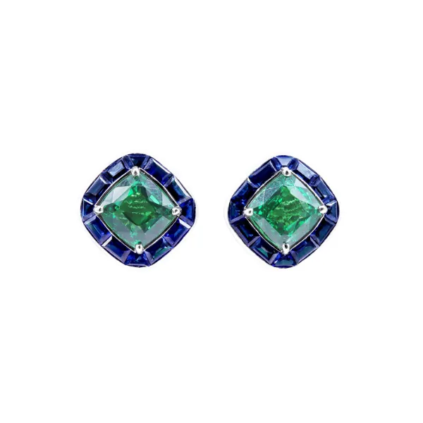 Oscar Heyman Platinum Tsavorite Sapphire Earrings - 706896