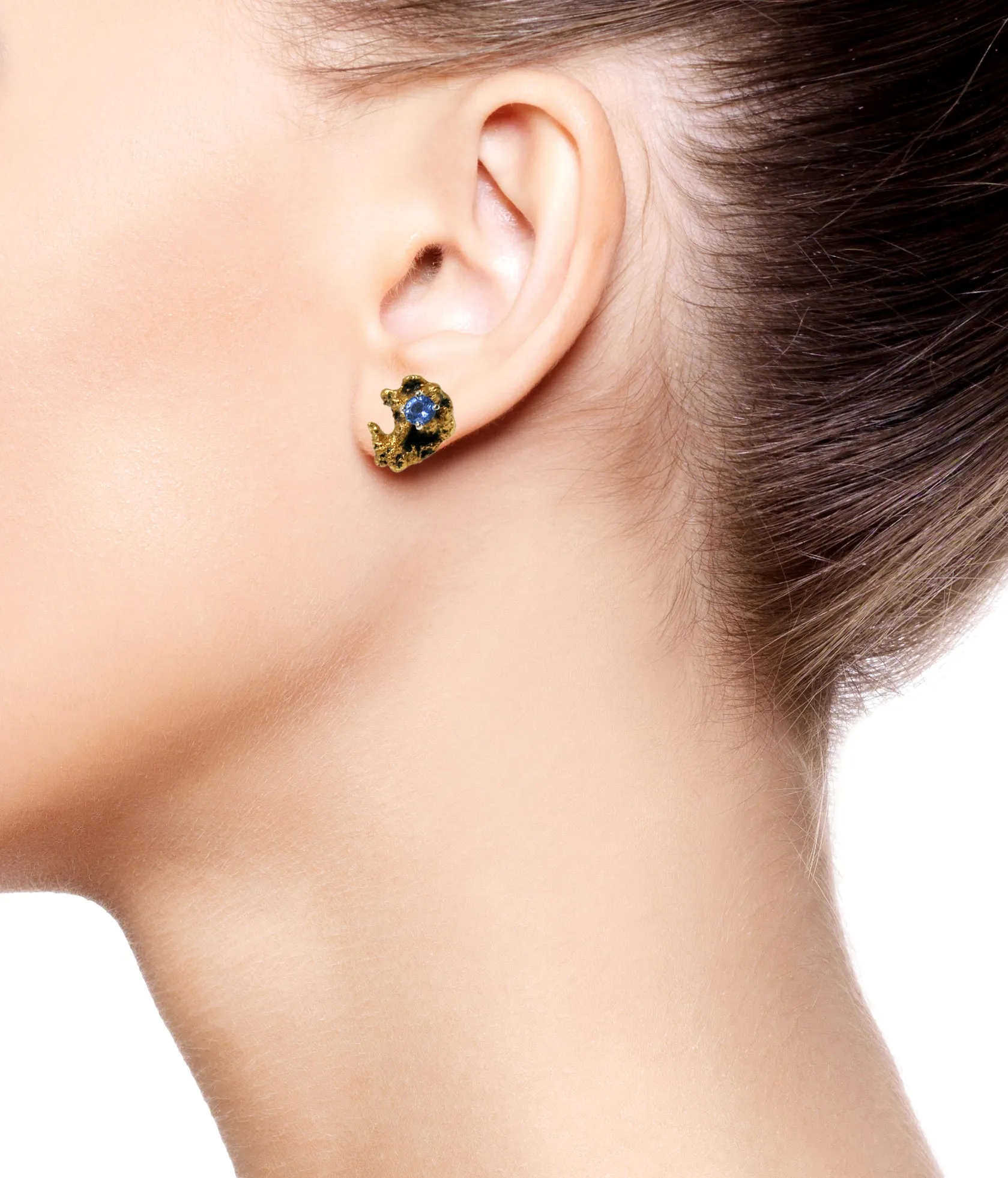 Out of the Sea  Earrings with Sapphire