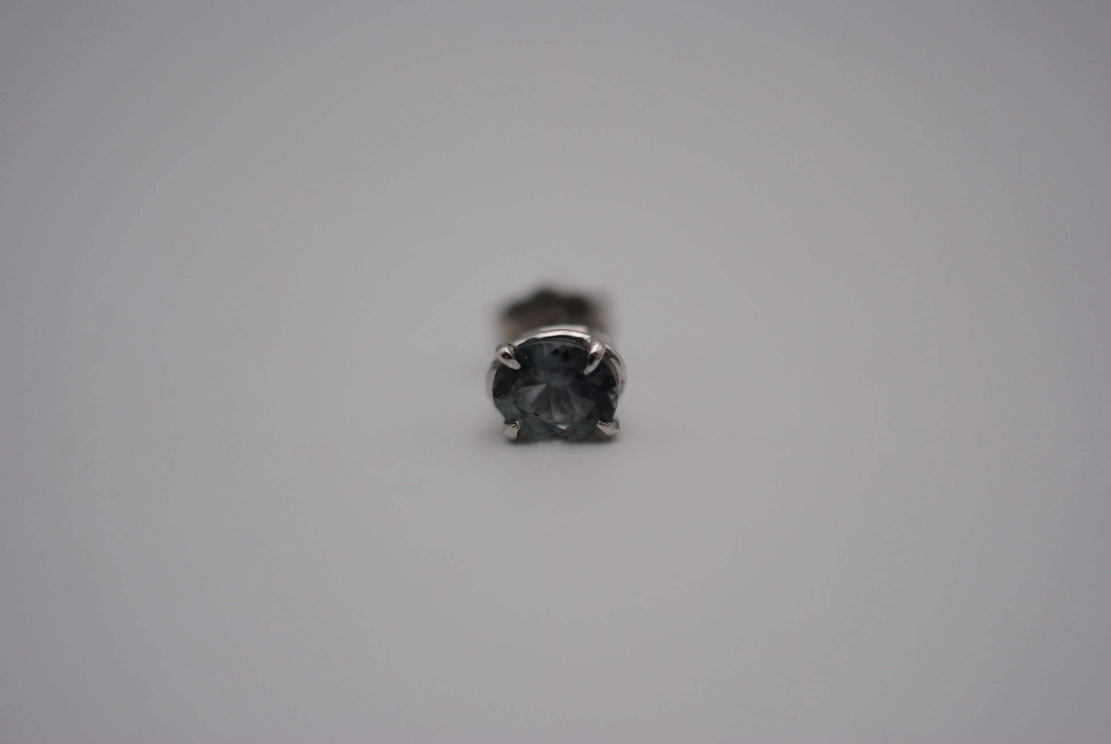 Oval Montana Sapphire White Gold Stud Earrings