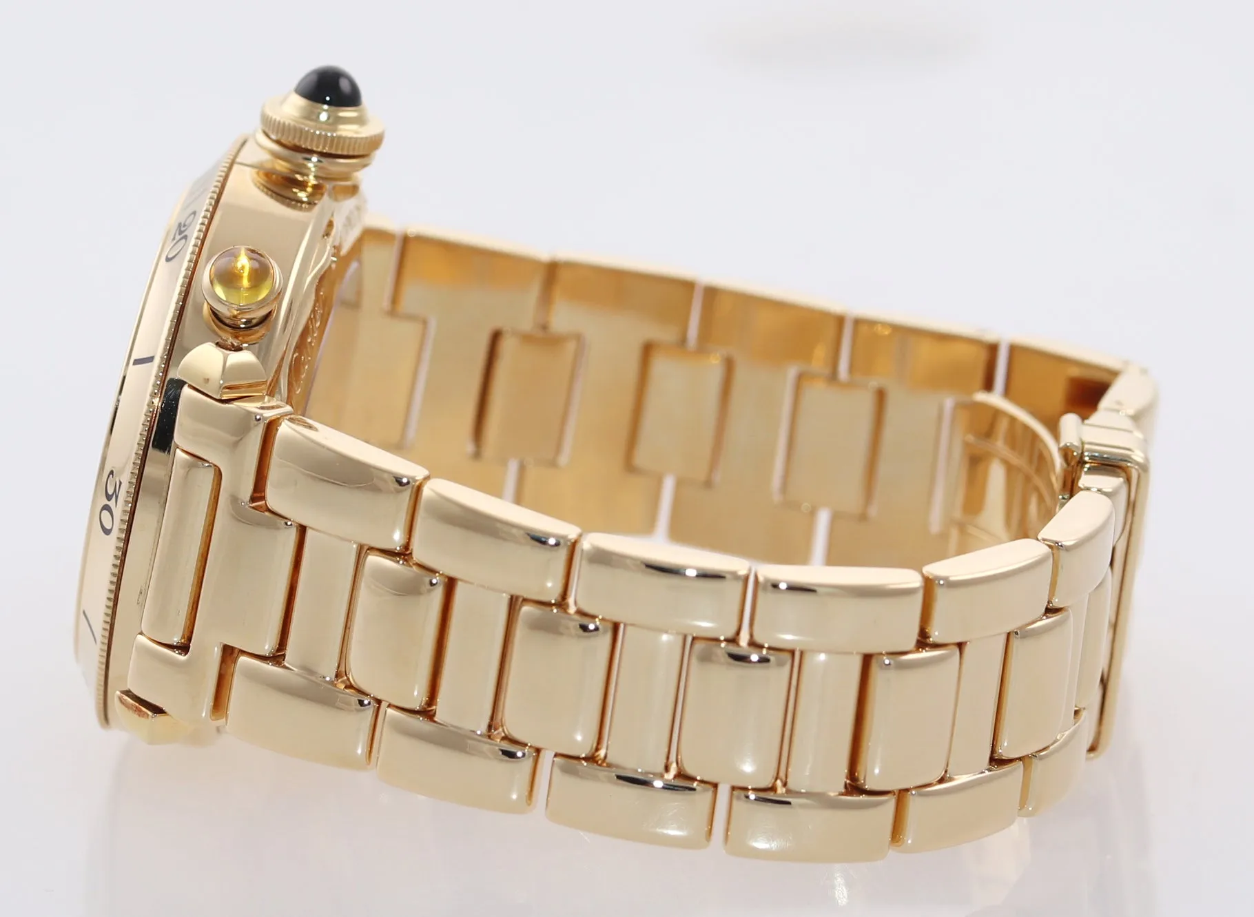 PAPERS Cartier Pasha 39mm 18K Yellow Gold Three Time Zone Automatic 0925 Watch