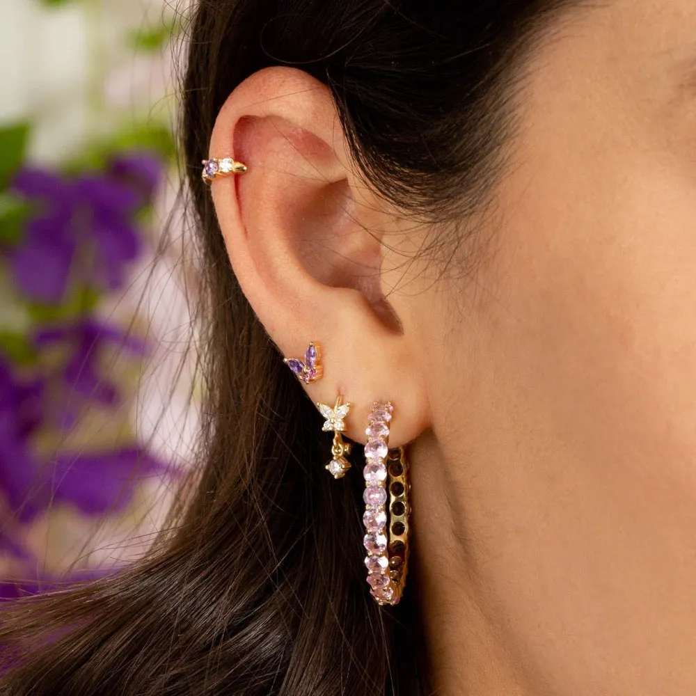 Pastel Crystal Butterfly Stud Earring