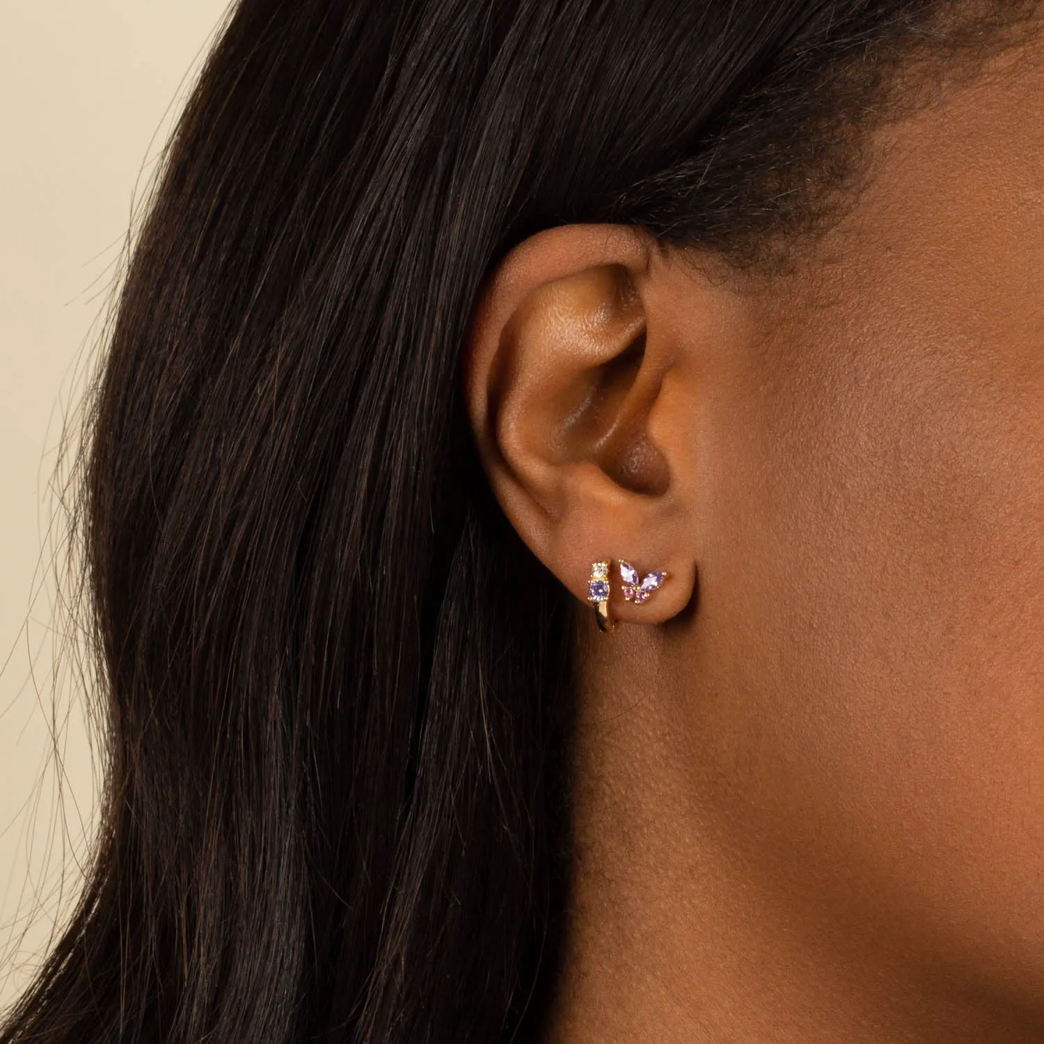 Pastel Crystal Butterfly Stud Earring