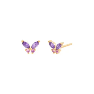 Pastel Crystal Butterfly Stud Earring
