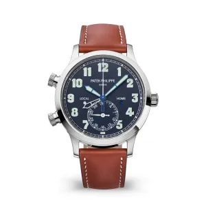 Patek Philippe Complication, 18k White Gold, Calatrava Pilot Travel Time 42mm, Ref# 5524G-001