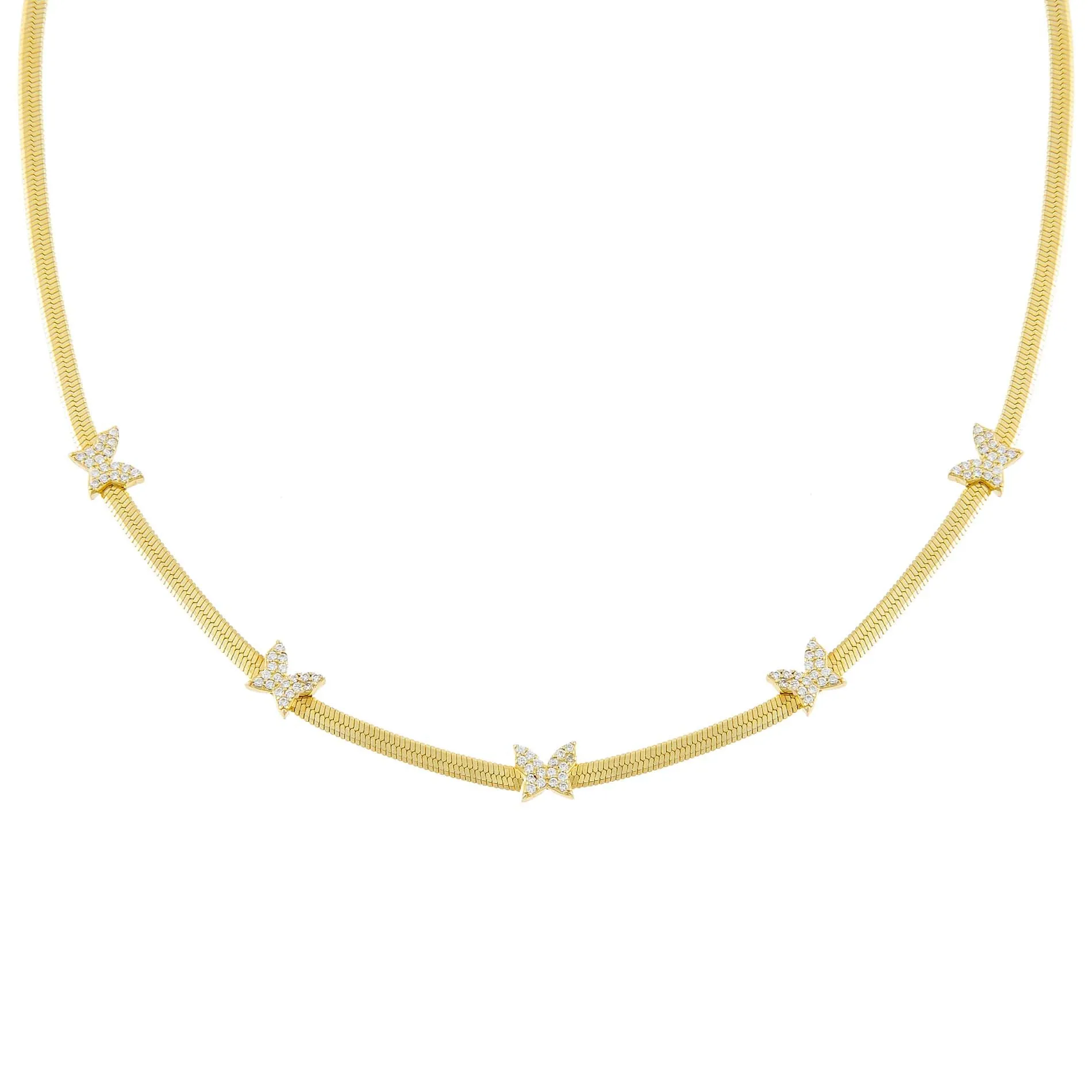 Pavé Butterflies Herringbone Choker