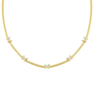 Pavé Butterflies Herringbone Choker