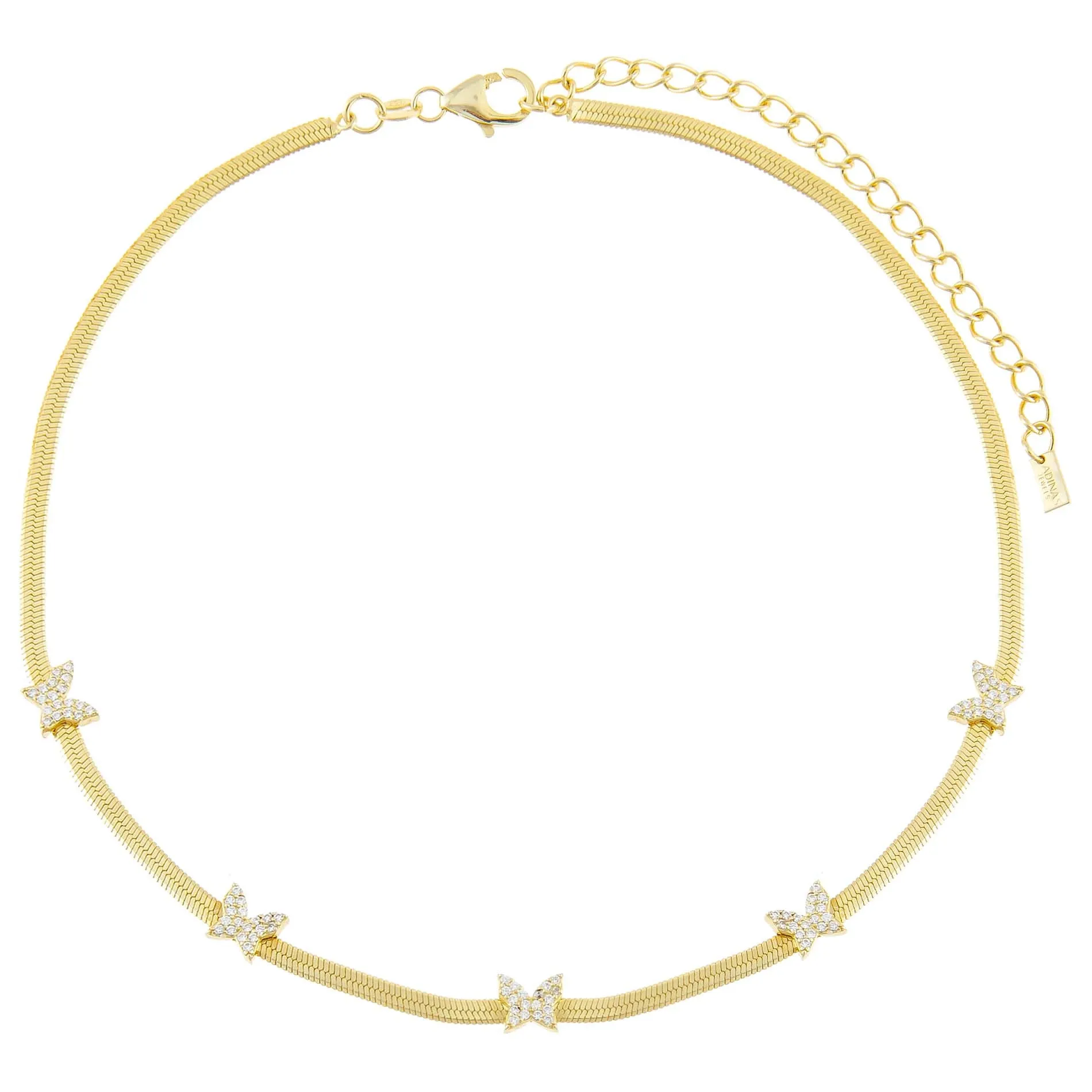 Pavé Butterflies Herringbone Choker