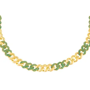 Pavé Emerald Green Chain Link Choker