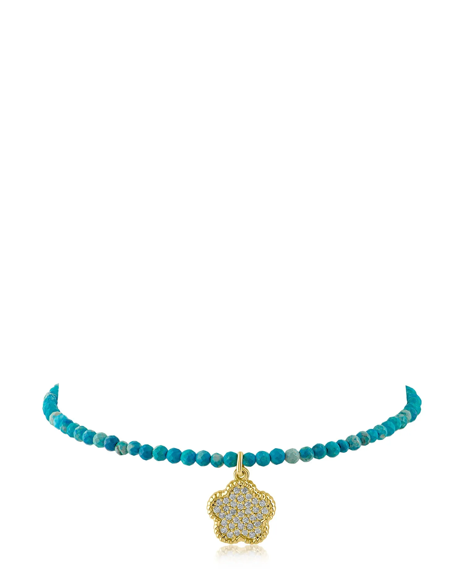 Pave Clover Beaded Bracelet