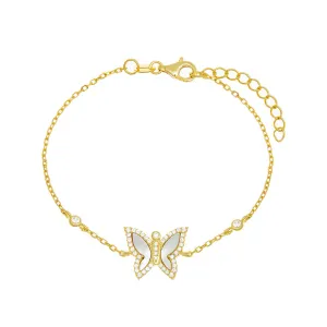 Pave Outline Butterfly Bezel Bracelet