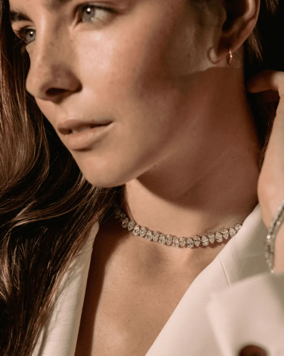 Pear Diamond Choker Necklace
