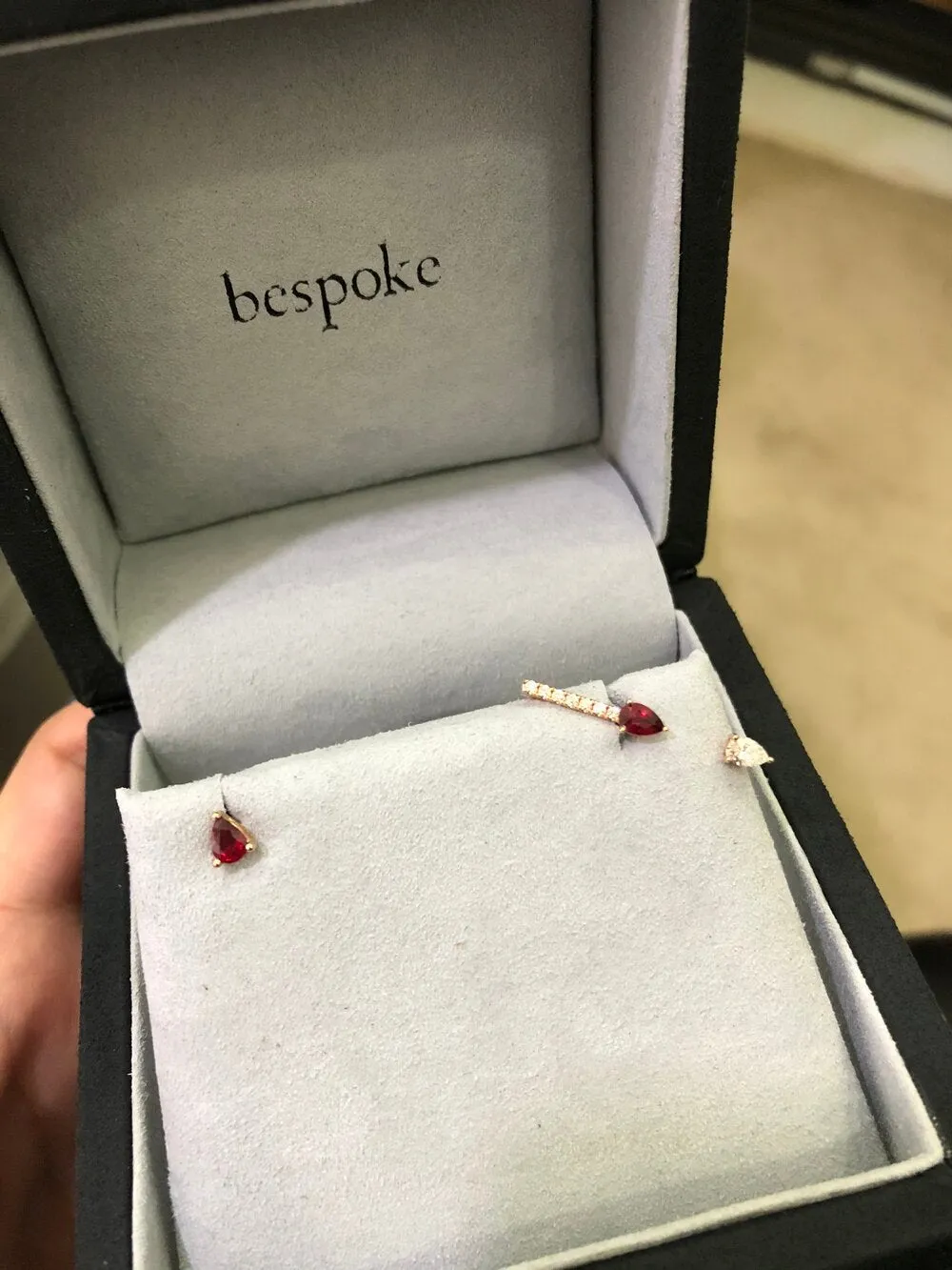 Pear Shape Ruby Stud Earrings