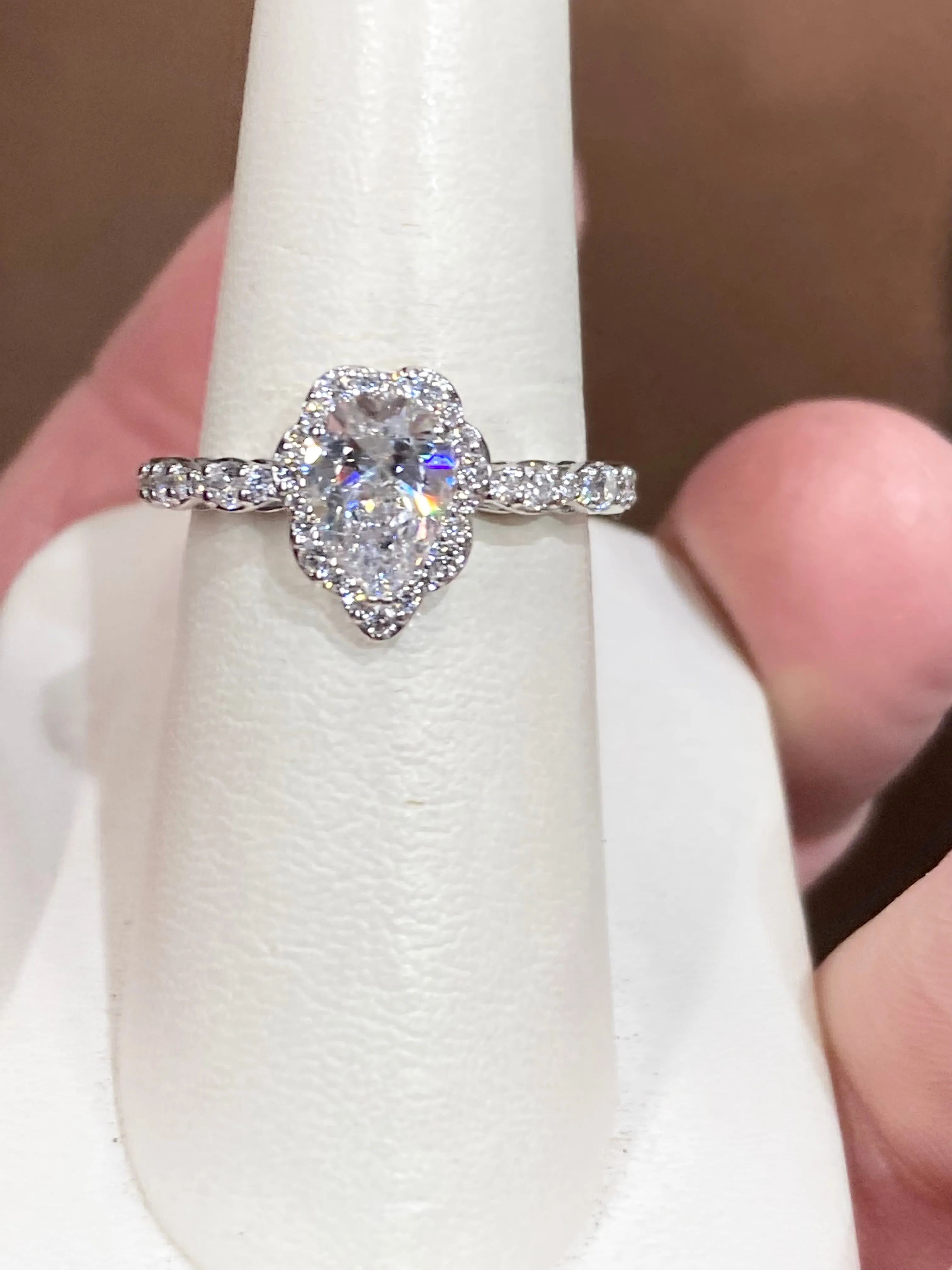 Pear Shaped Diamond Engagement  Ring