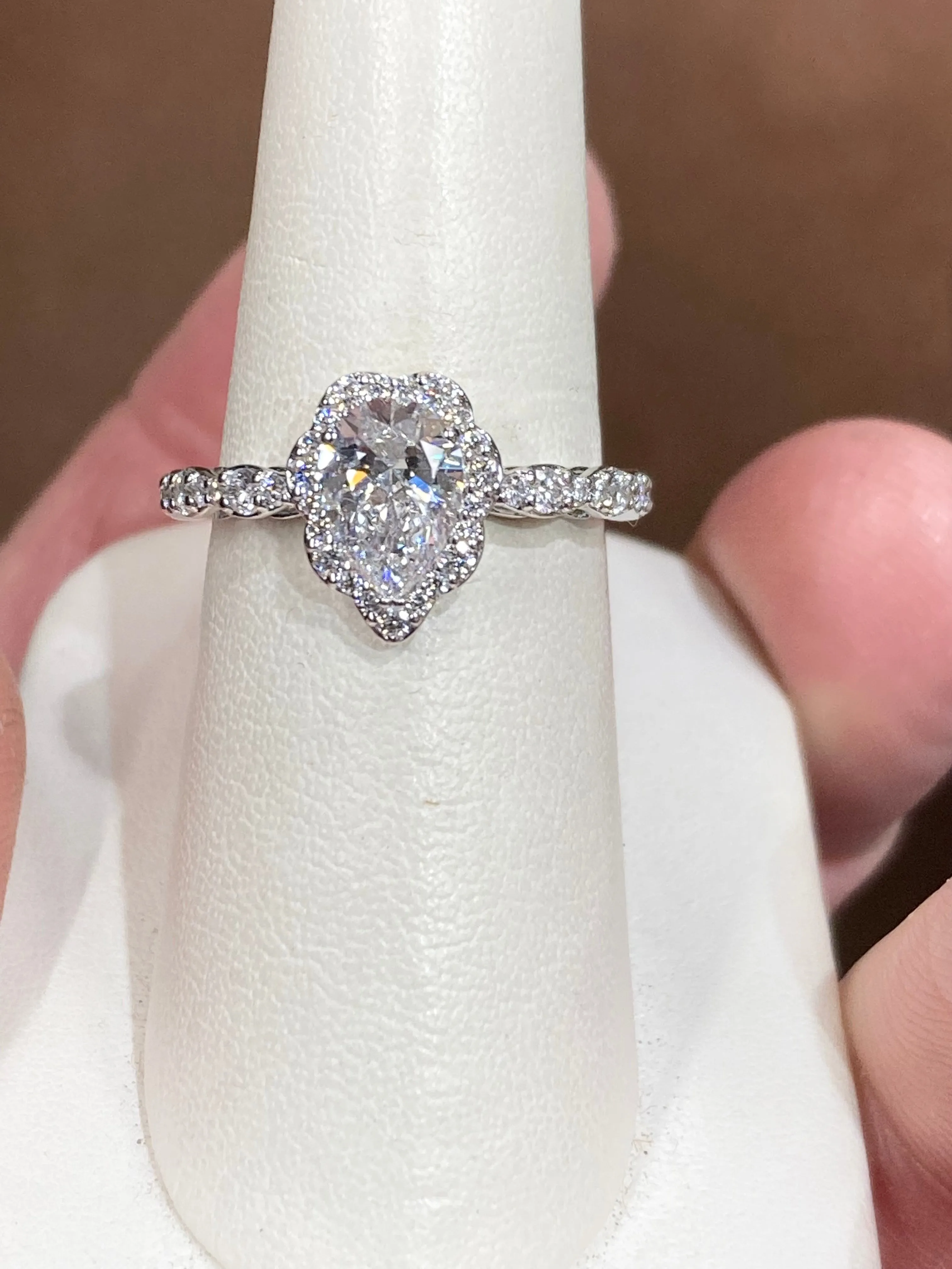 Pear Shaped Diamond Engagement  Ring