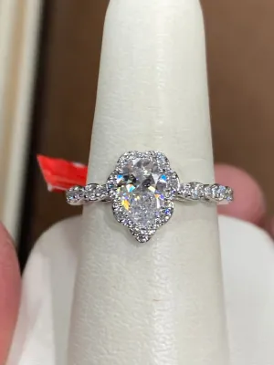 Pear Shaped Diamond Engagement  Ring