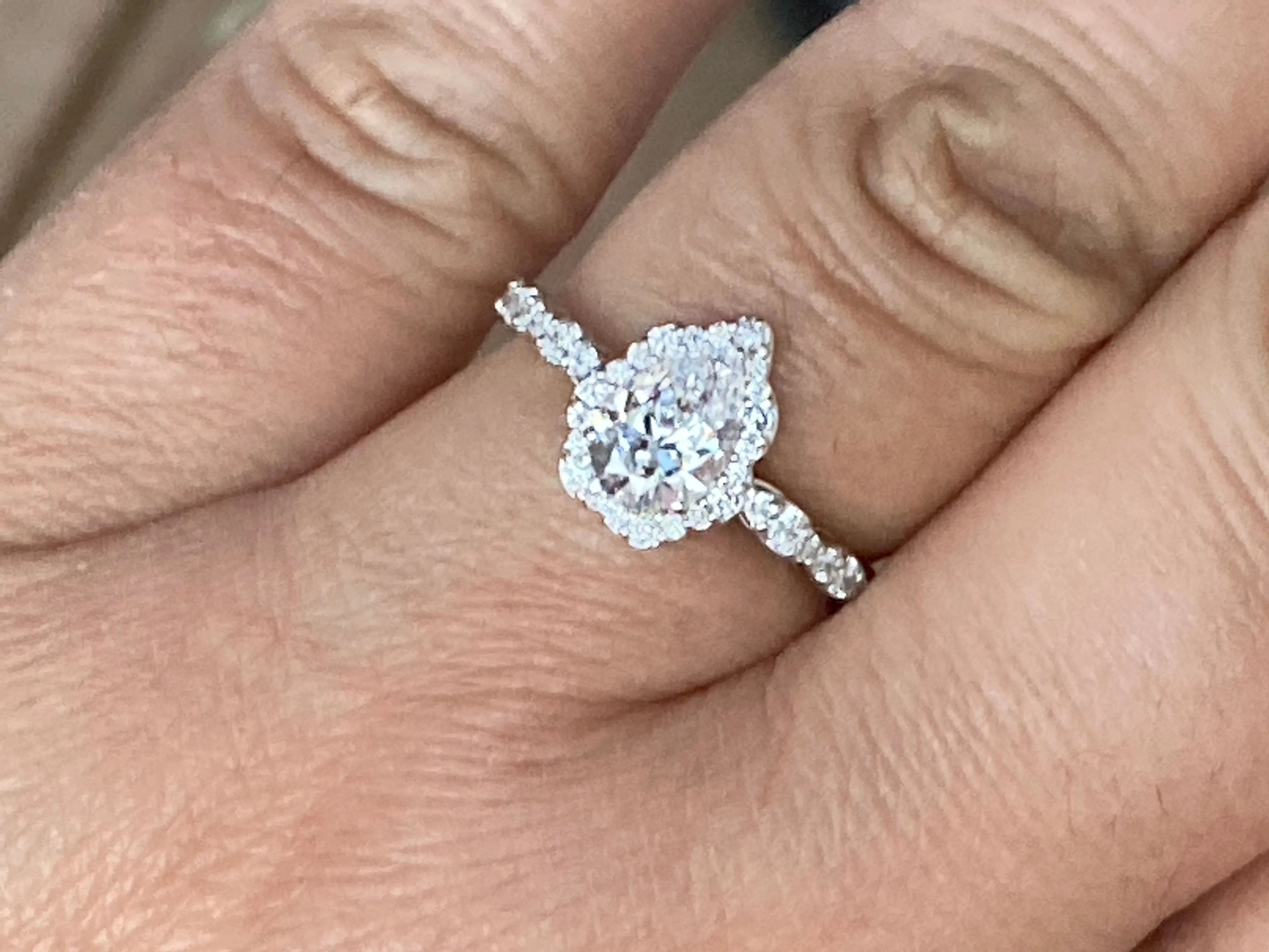 Pear Shaped Diamond Engagement  Ring