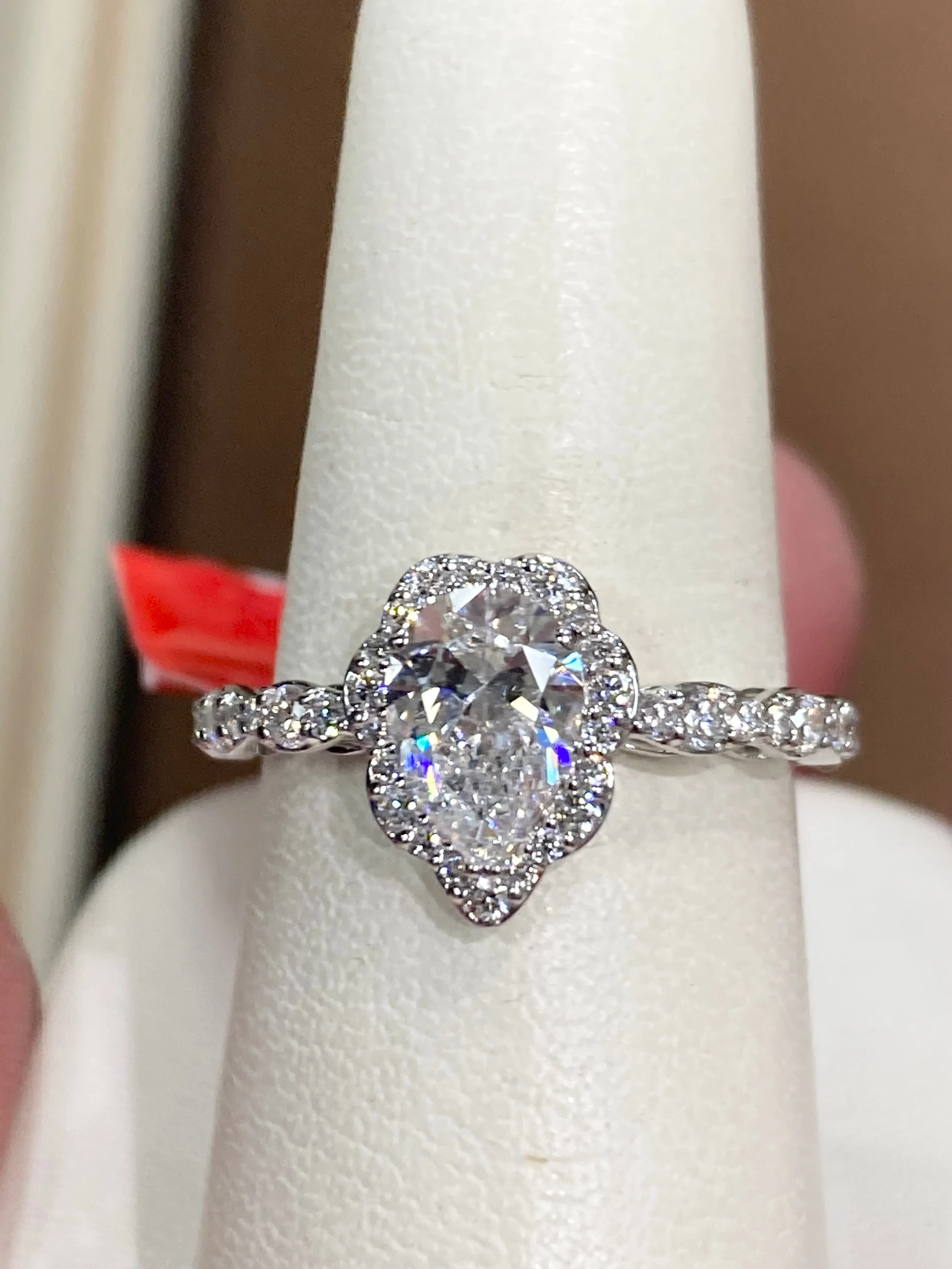 Pear Shaped Diamond Engagement  Ring