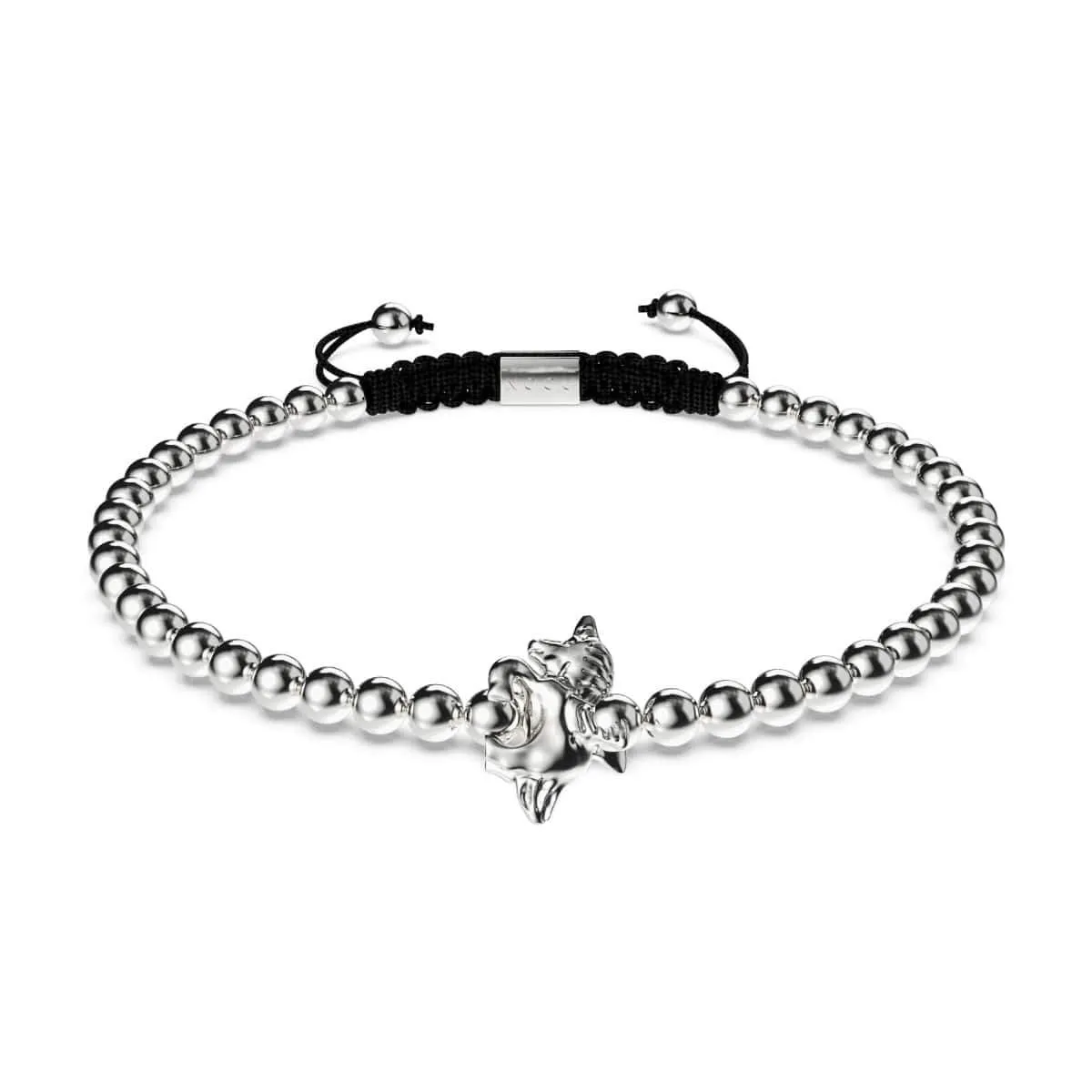 Pegasus | Silver | Winged Unicorn Macrame Charm Bracelet