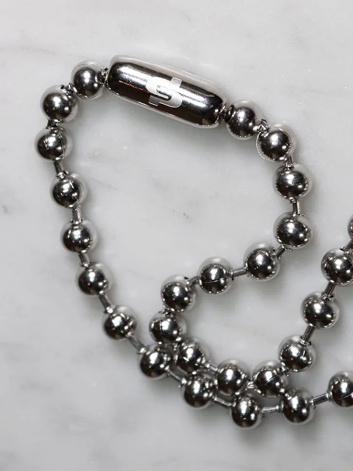 Perfume Studio Baby Punk Steel Necklace, Black Bead, 17"