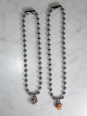 Perfume Studio Baby Punk Steel Necklace, Black Bead, 17"