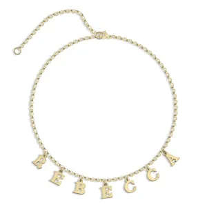 Personalized Choker Name Necklace - Up to 8 Letters, 2 Font Styles, Hypoallergenic Materials