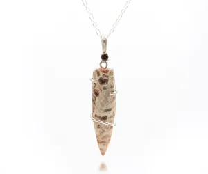 Petrified Wood Small Dagger Druzy Necklace