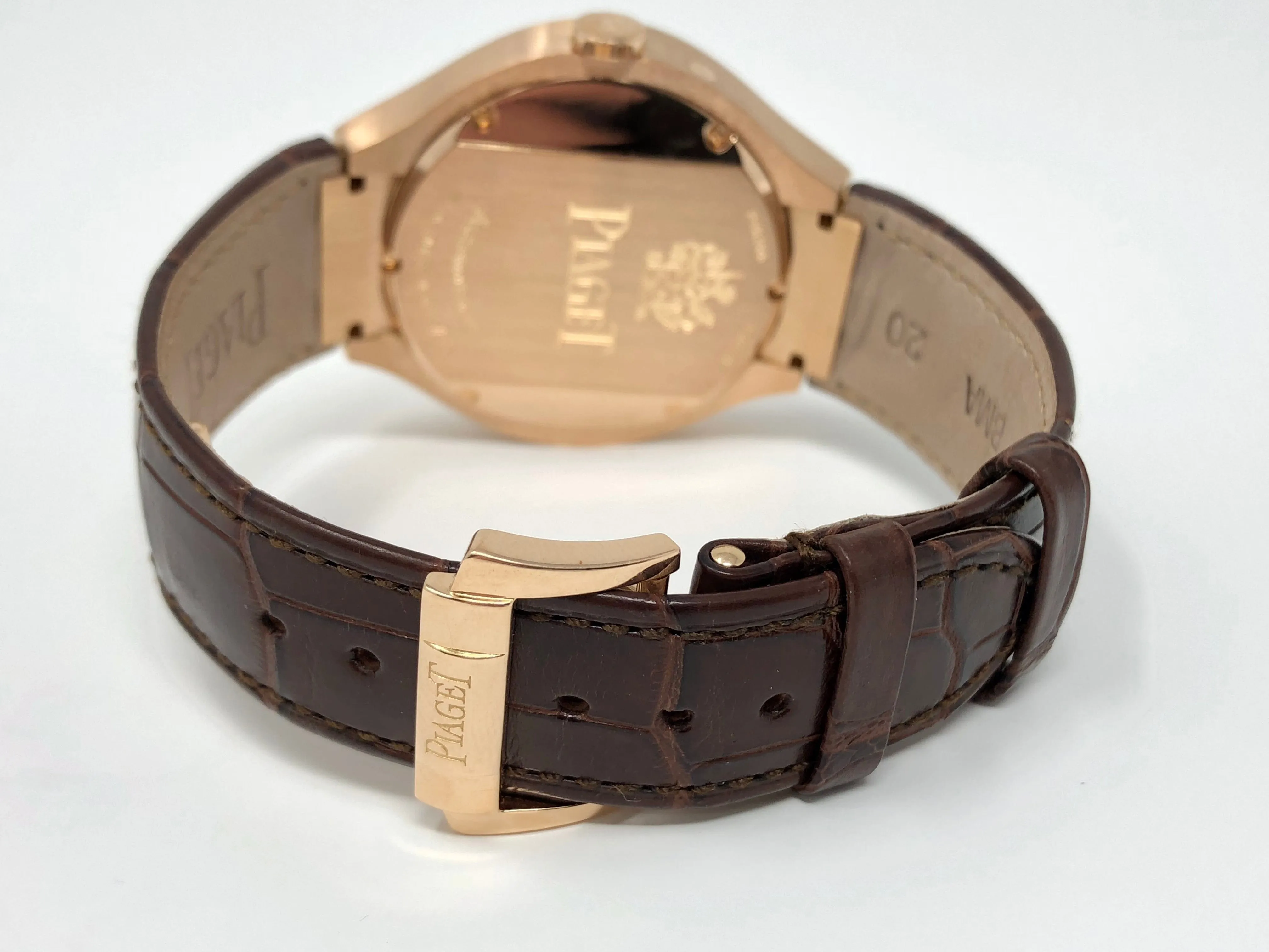 Piaget Polo GMT Power Reserve Date Brown Alligator Strap GOA30028 - Pre-Owned