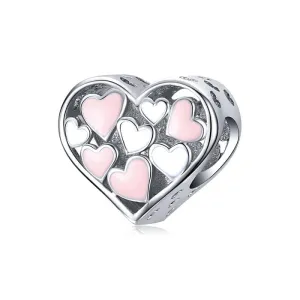 Pink & White Hearts Charm