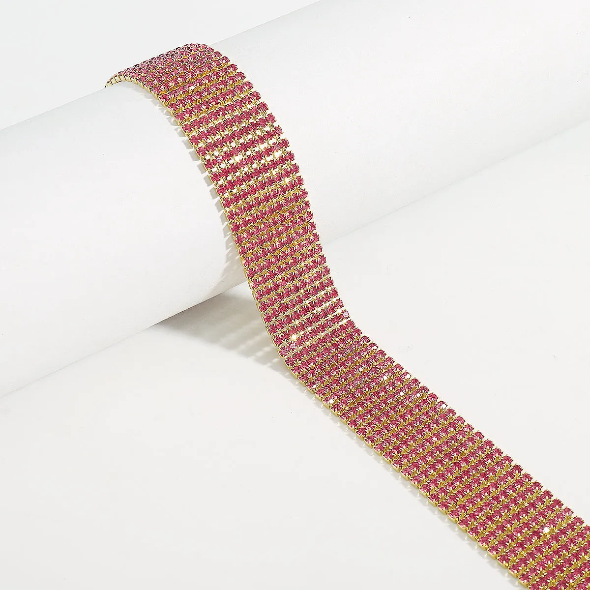 Pink Cubic Zirconia & 18K Gold-Plated Layered Choker