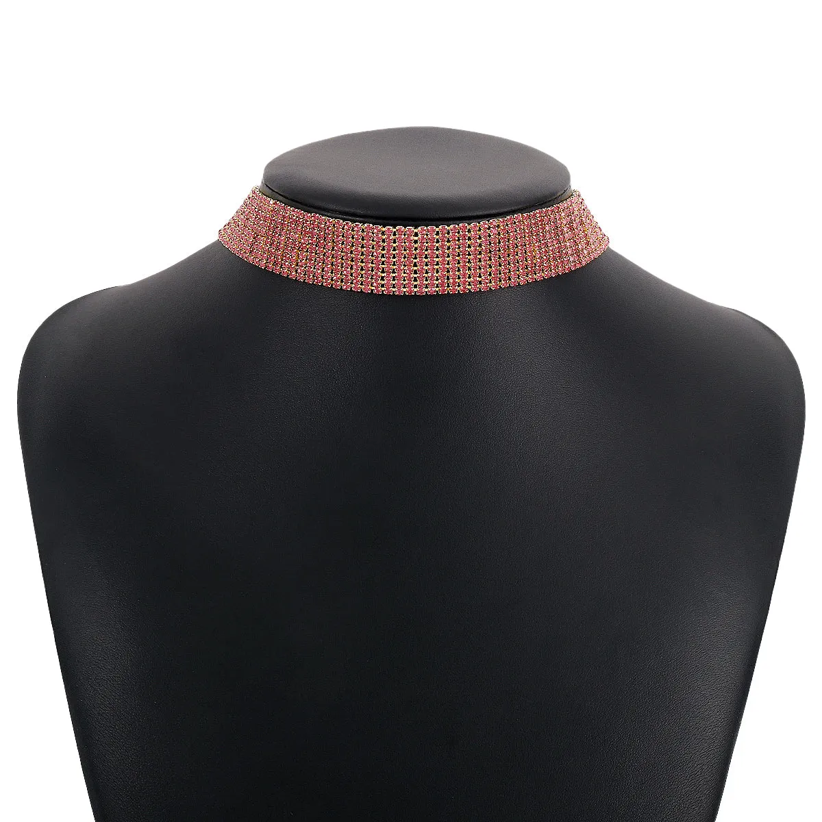 Pink Cubic Zirconia & 18K Gold-Plated Layered Choker
