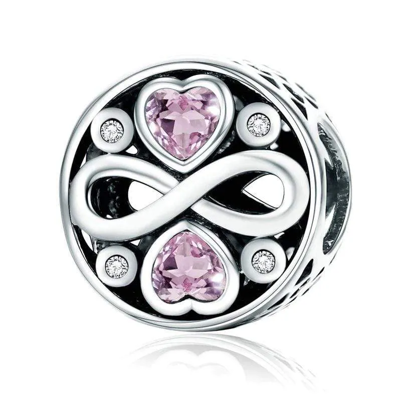 Pink Heart Infinity Charm
