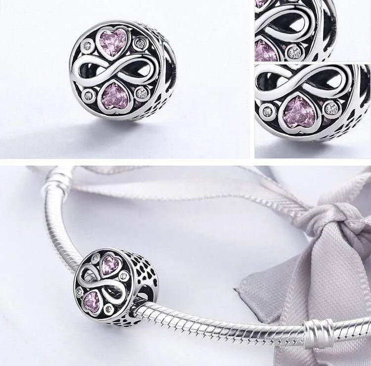 Pink Heart Infinity Charm