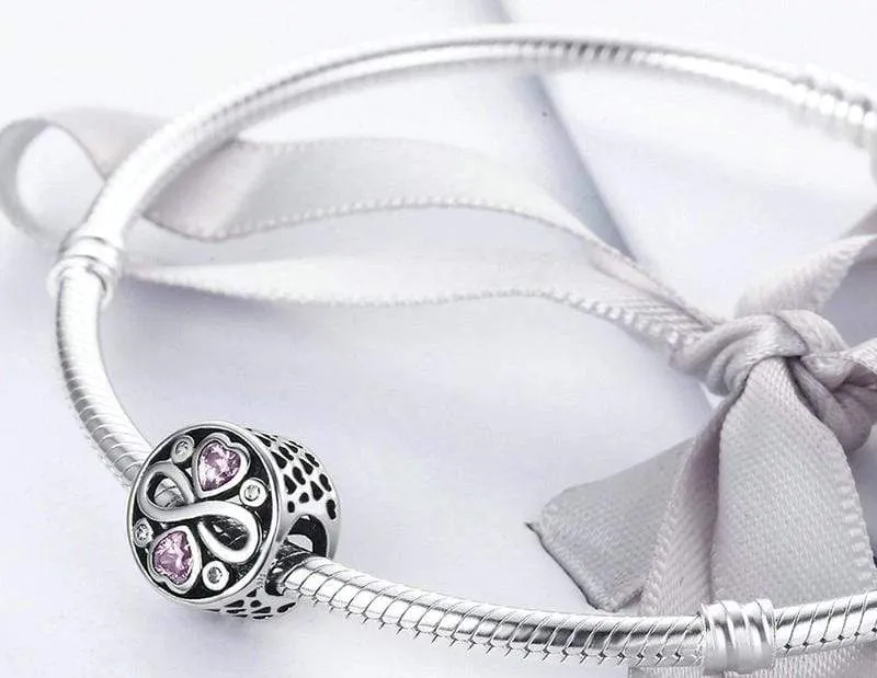 Pink Heart Infinity Charm
