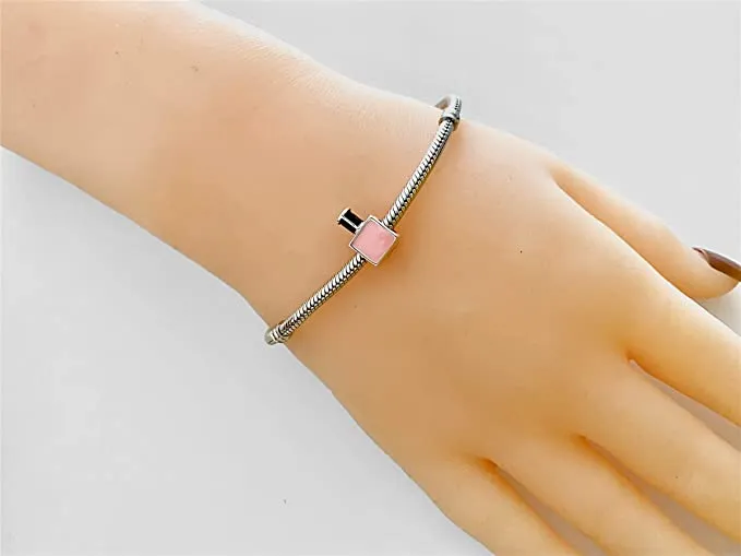 Pink Nail Polish Bead Charm