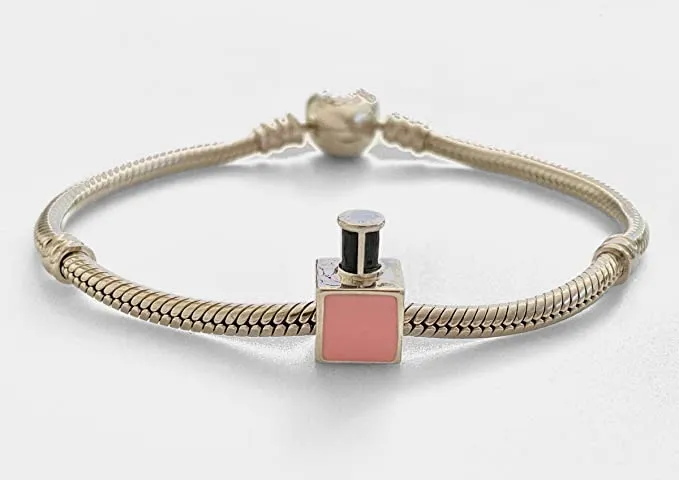 Pink Nail Polish Bead Charm