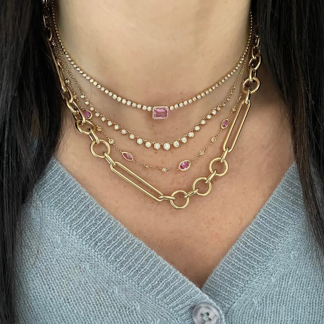 Pink Sapphire Leia Diamond Choker