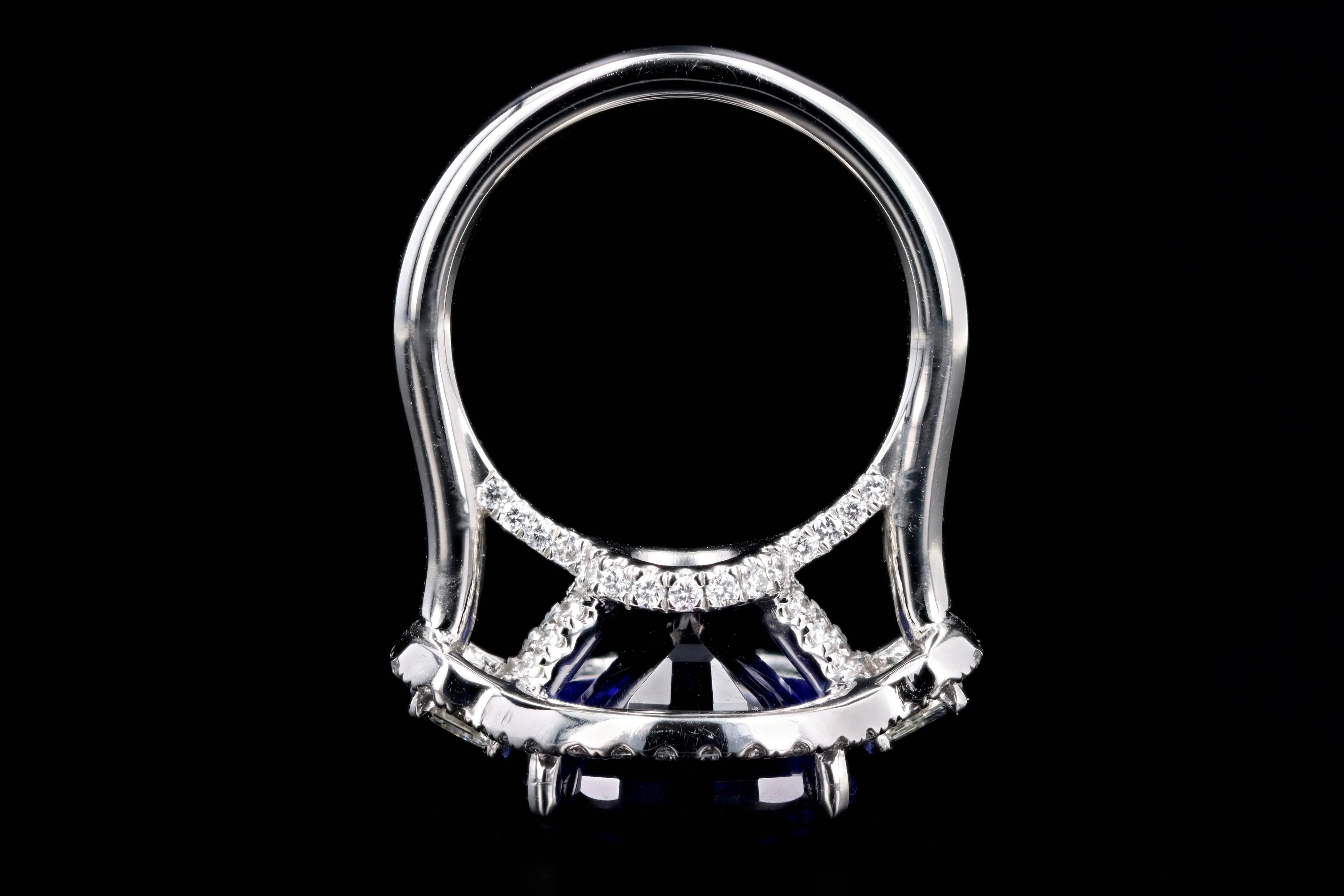 Platinum 13.6 Carat Cushion Tanzanite & Diamond Ring
