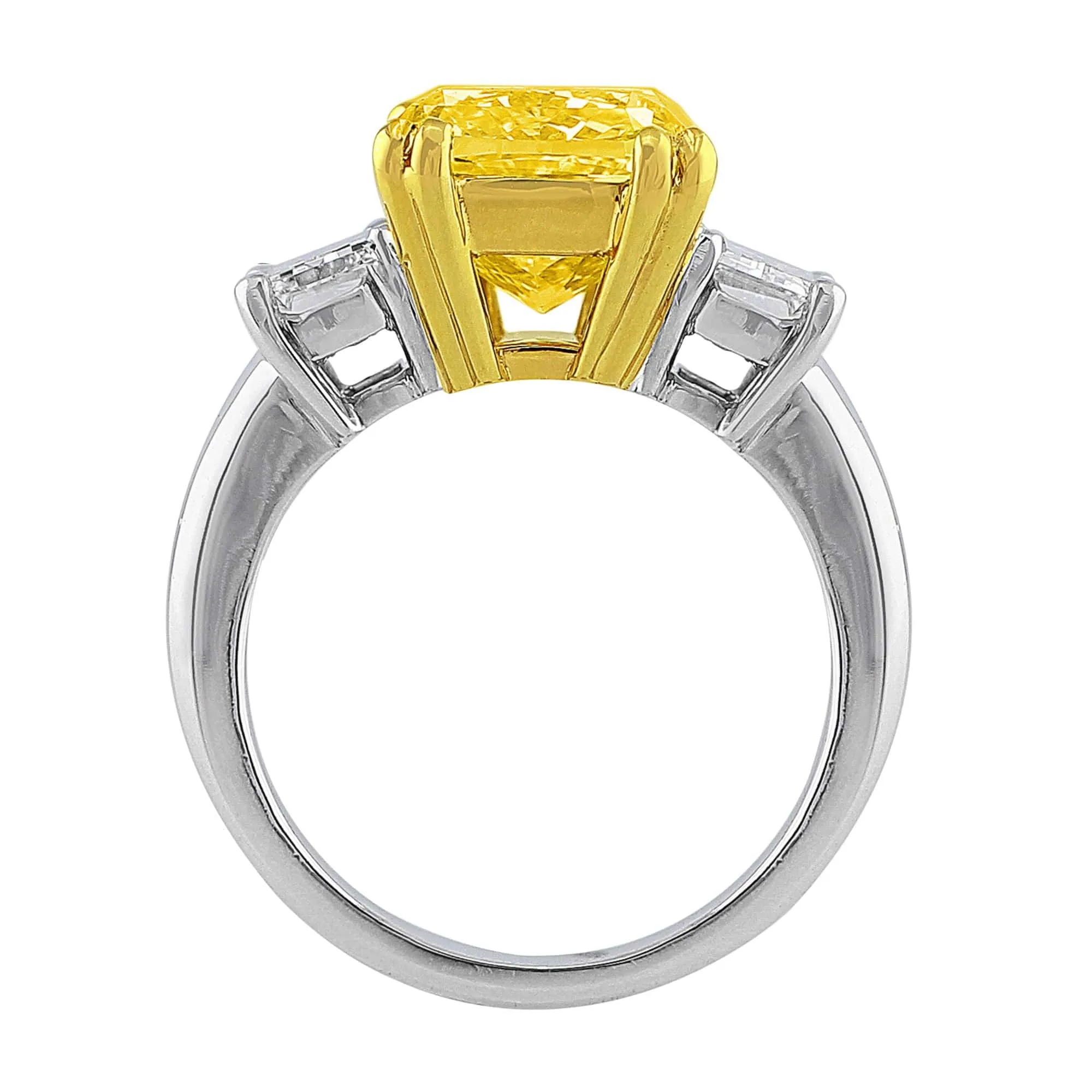 Platinum 6ct Fancy Intense Yellow Diamond Ring