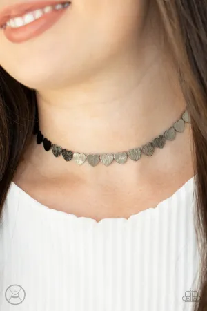Playing HEART to Get Black Paparazzi Choker Necklace