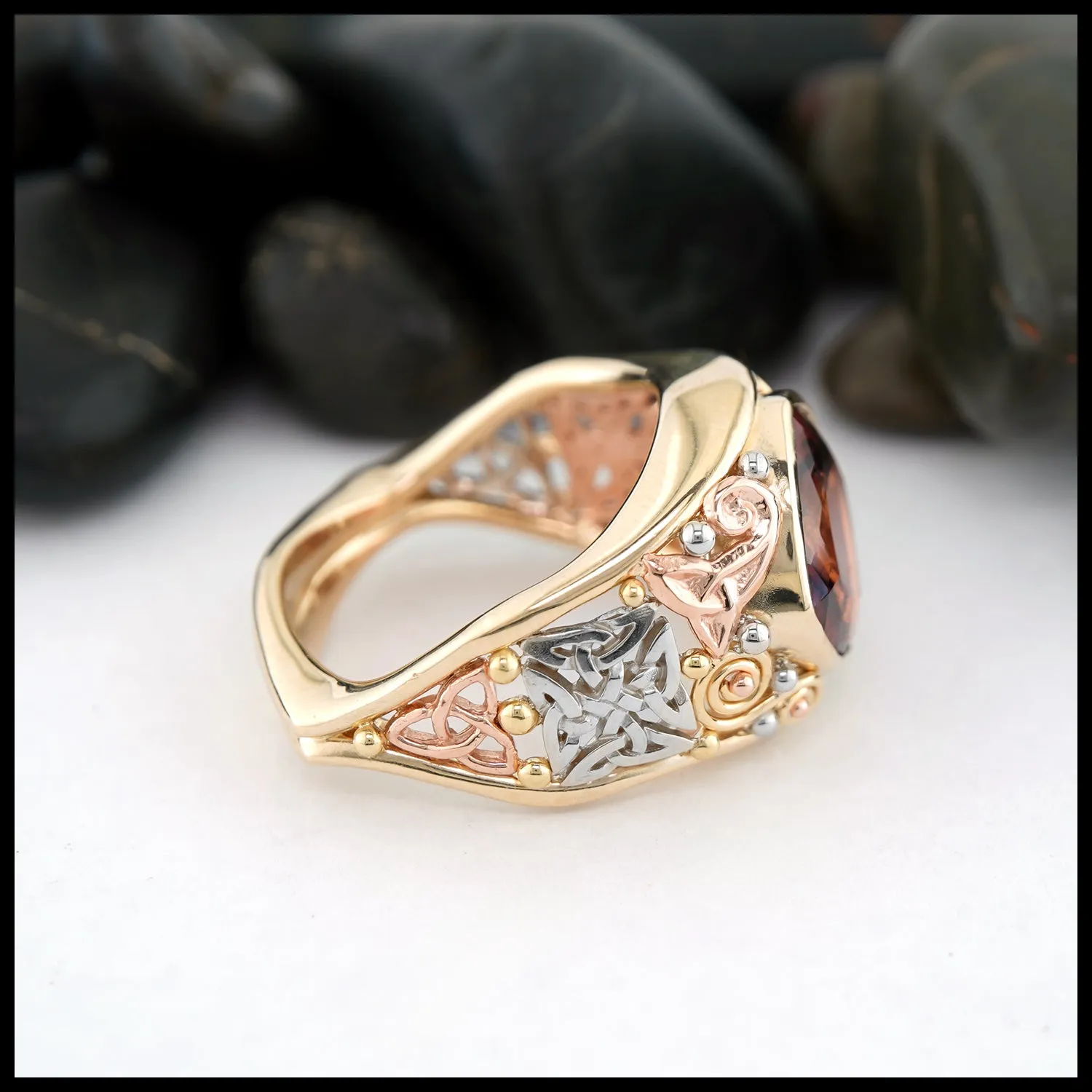 Plum Tourmaline Custom Frame Ring