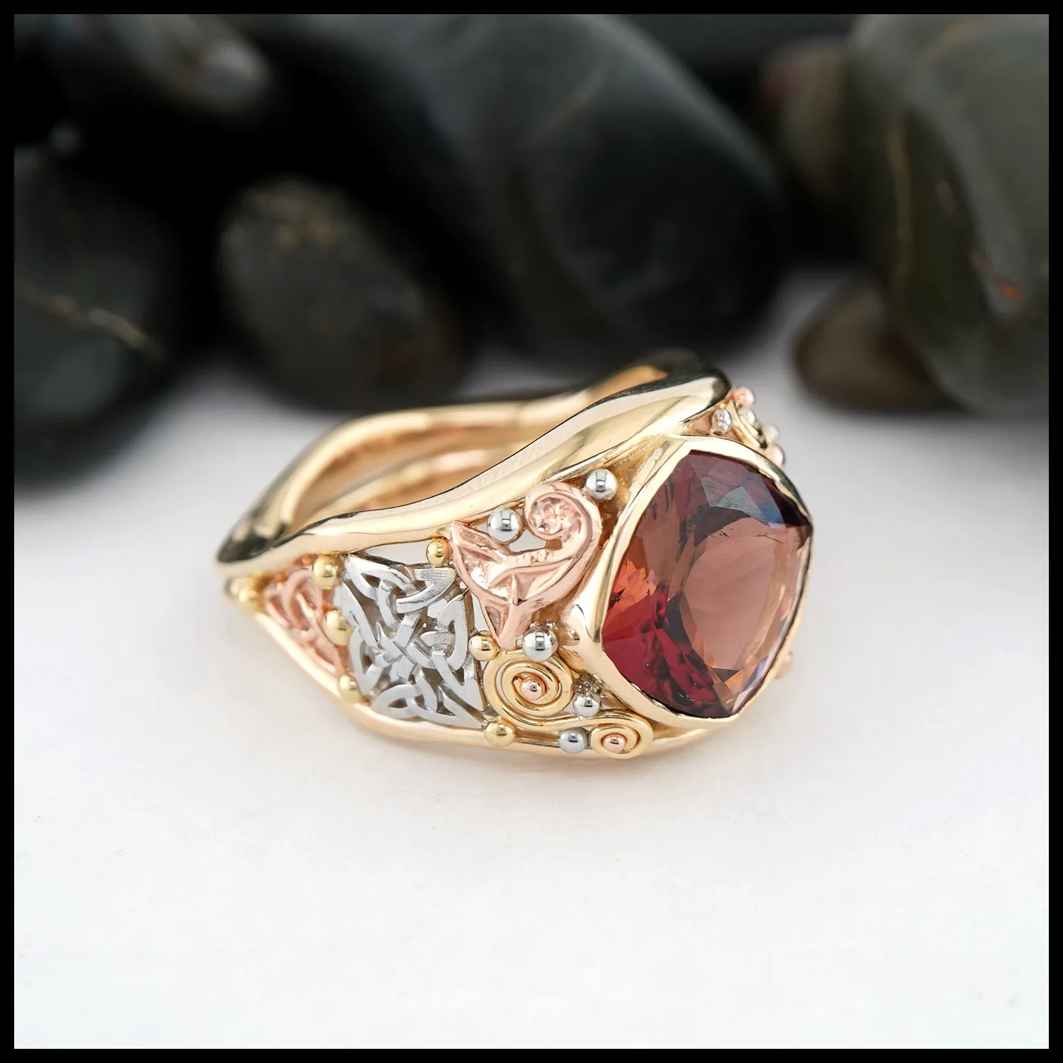 Plum Tourmaline Custom Frame Ring