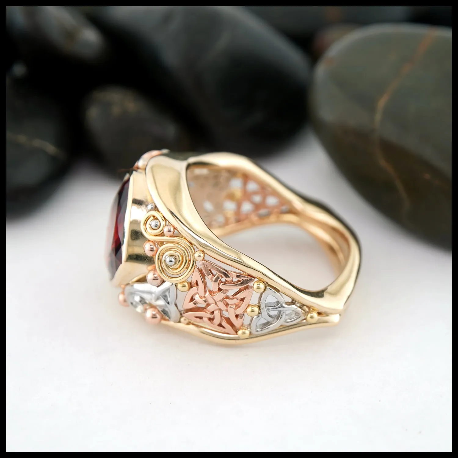 Plum Tourmaline Custom Frame Ring