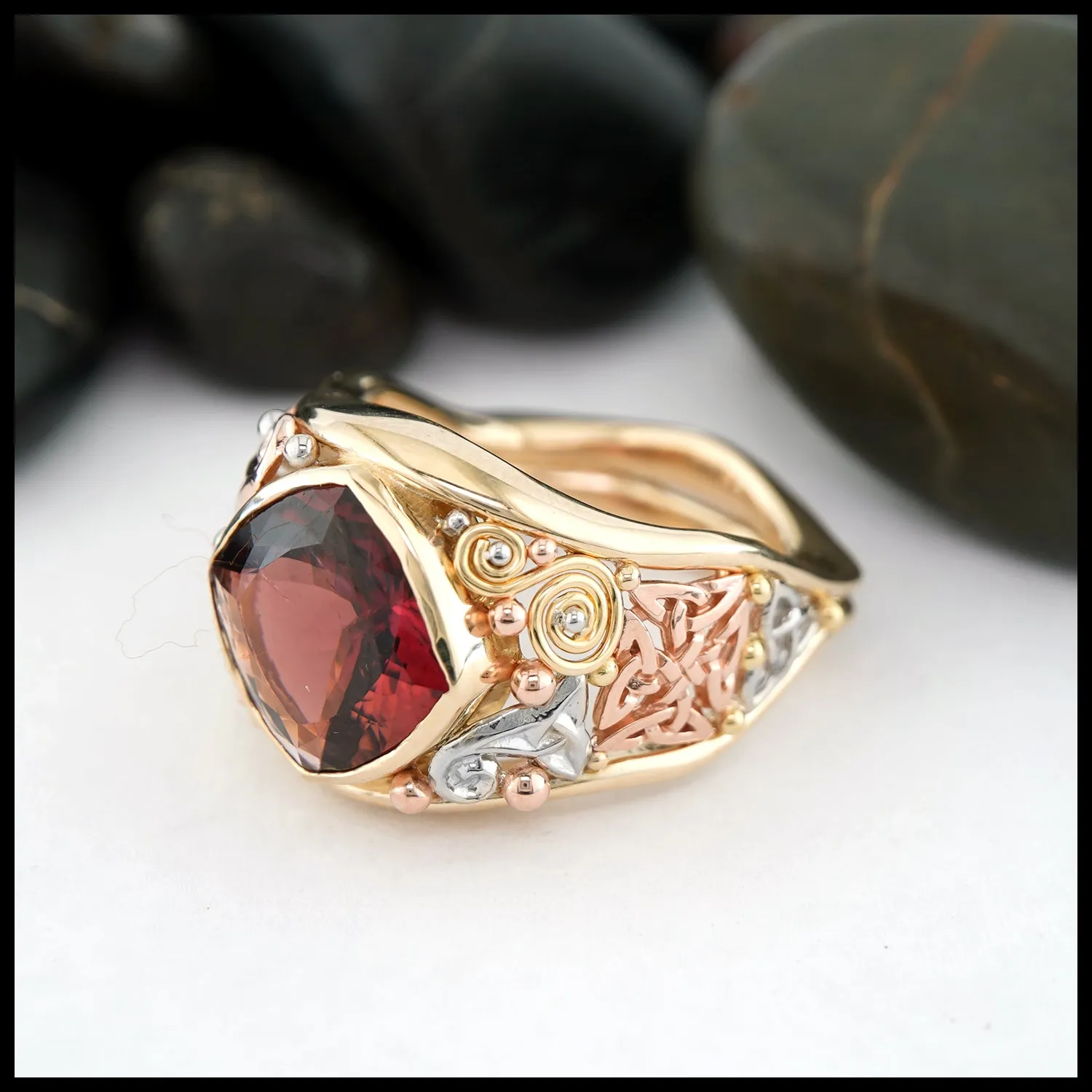 Plum Tourmaline Custom Frame Ring