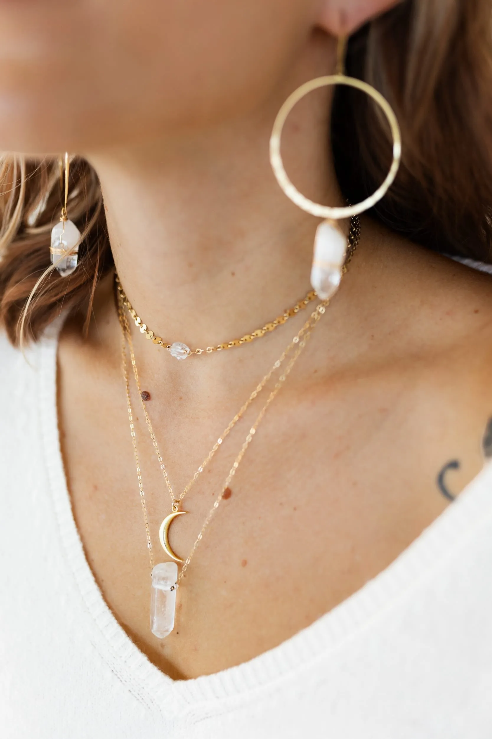 Powerful Goddess Layering Gold Necklace Set